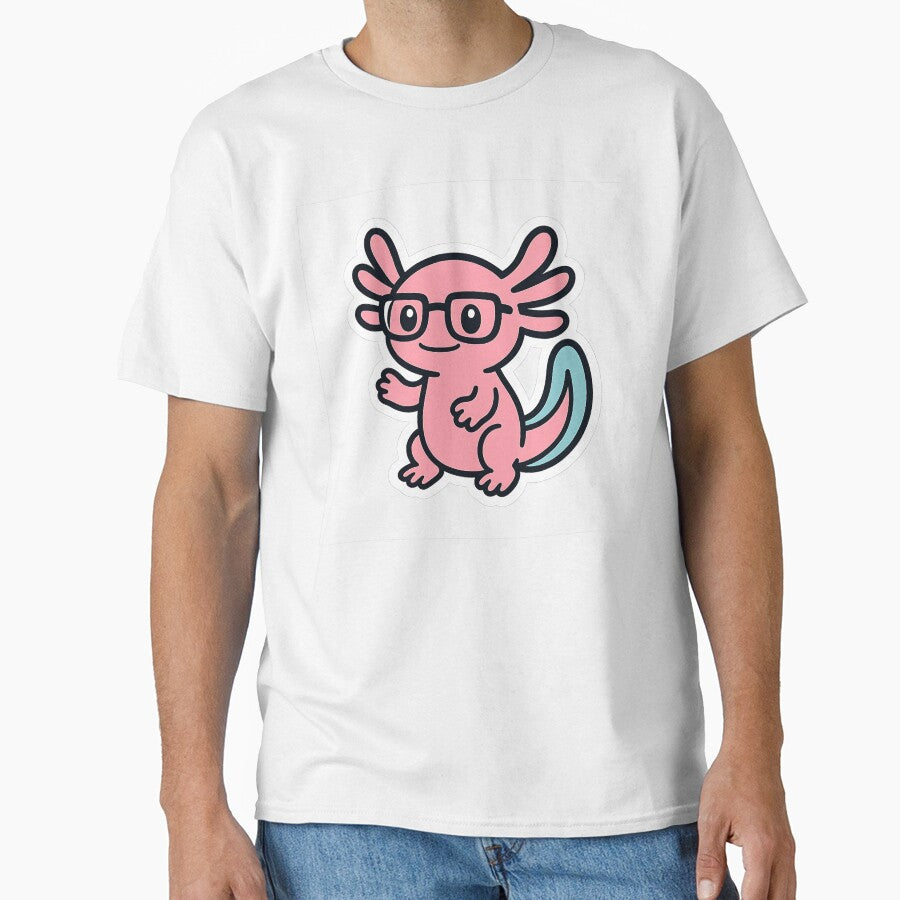Kawaii Nerdy Axolotl by Anime and 90s Style