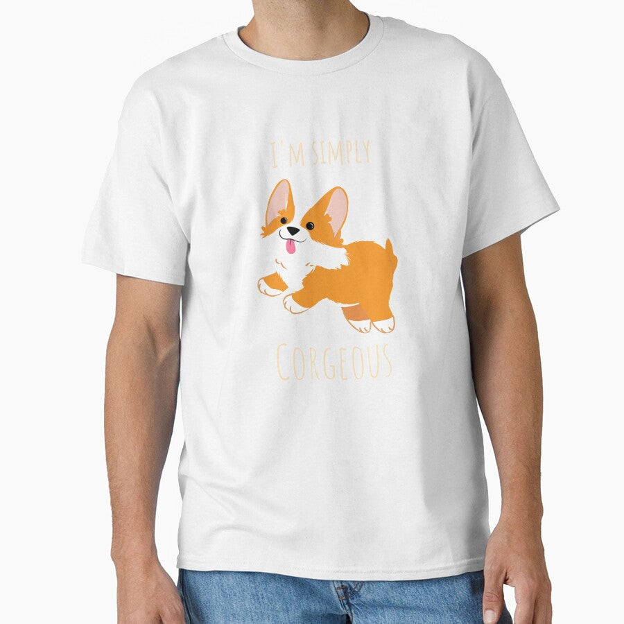 I'm simply Corgeous Cute Corgi Illustration by CLPDesignLab