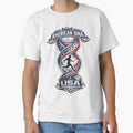 American DNA Football T-Shirt | USA Soccer Fan Design by Atlas Ink Lab