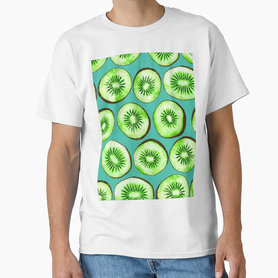 Kiwi slices on turquoise by Katerina Mitkova Kirilova