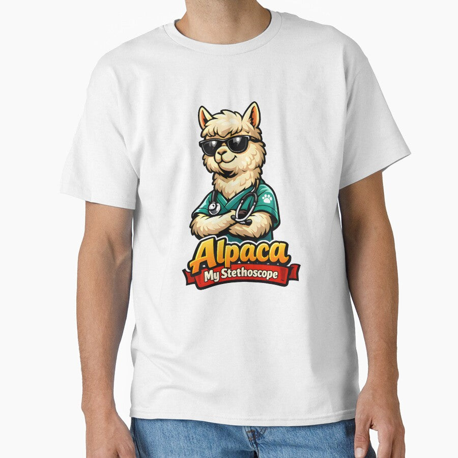 Alpaca My Stethoscope – Funny Alpaca Vet Illustration by Bettybee00