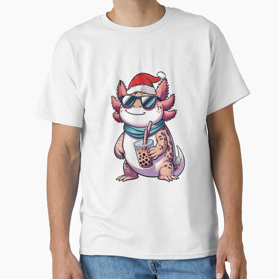 Funny Adorable Axolotl Drinking Boba Tea by Merchrise