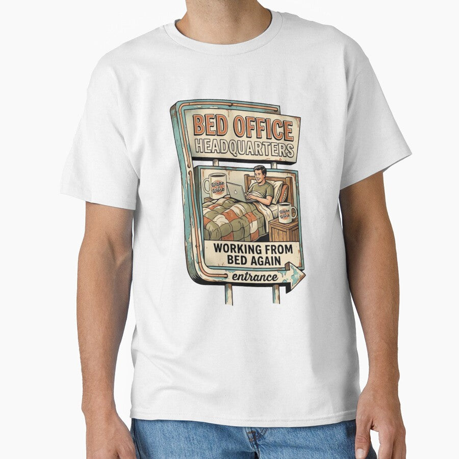 Working From Bed Again Vintage Remote Work Design by urbinet