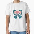 Trendy Teal and Pink Coquette Bow – Heart Ribbon Aesthetic Graphic by PACS0011