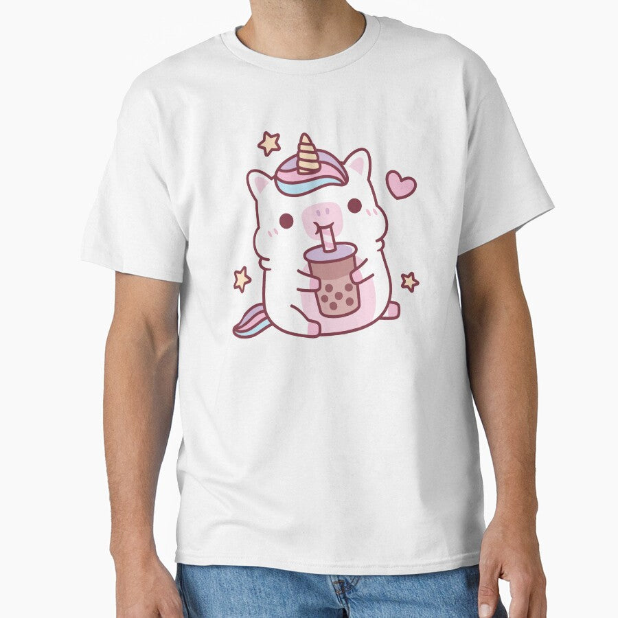 Cute Chubby Unicorn Love Boba Milk Tea by rustydoodle