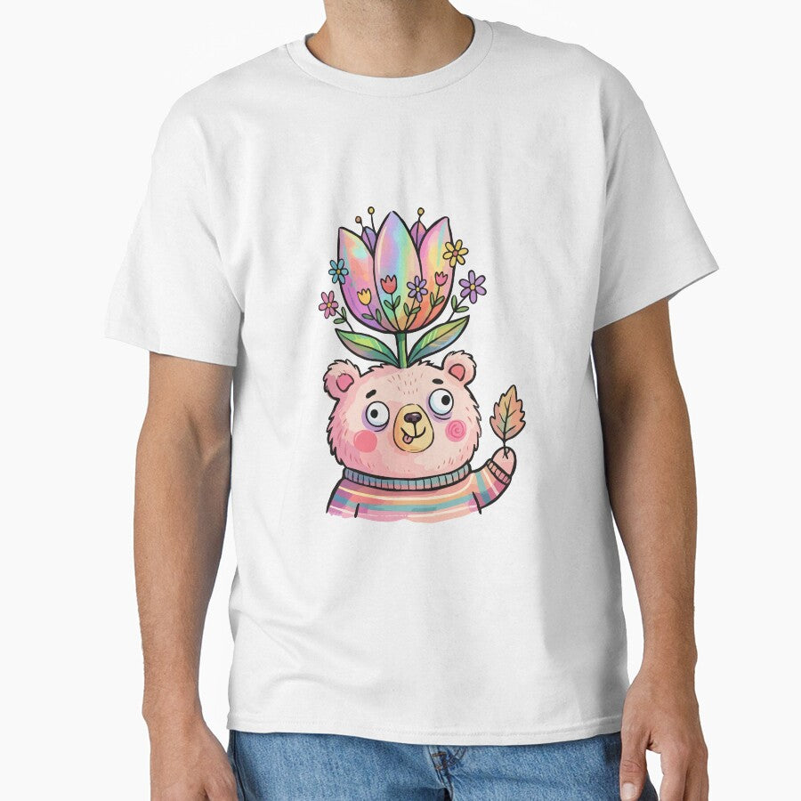 Rainbow Sprout Mammal in Striped Knit by Emegan Print Art