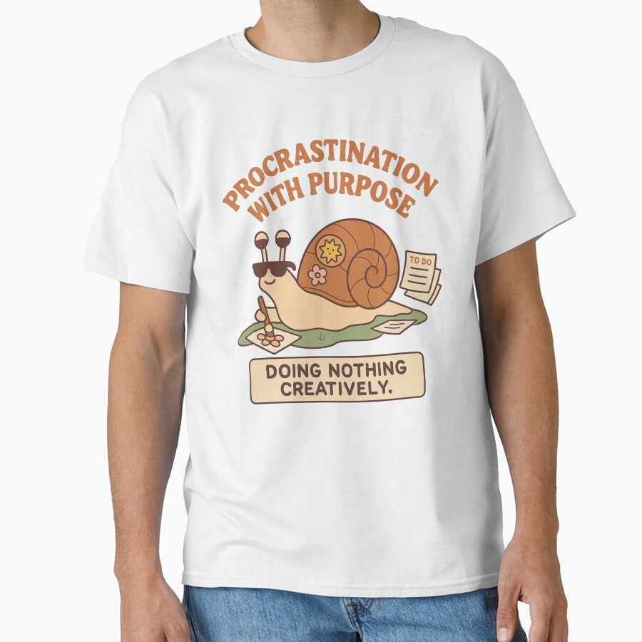 Procrastination With Purpose – Funny Lazy Snailcore Art Design by Designeerguy