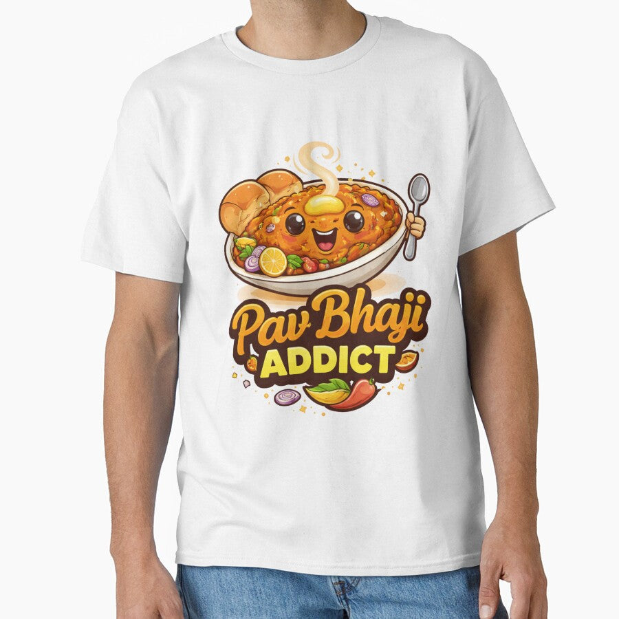 Pav Bhaji Addict – Cute Indian Street Food Cartoon , Funny Food Lover Design by Globalcitytees