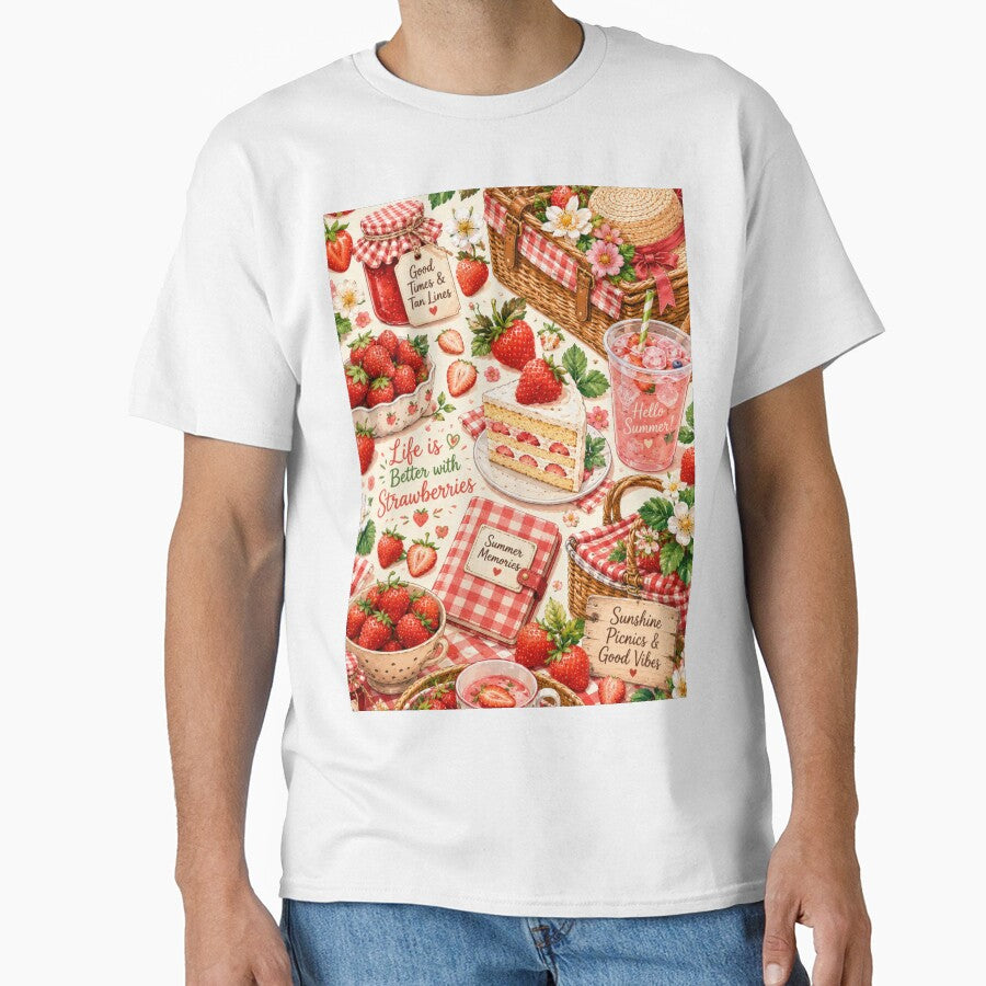 Strawberry Picnic Summer Pattern by Aramdesing