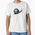 Snail Elegance - Detailed Engraving Art - Garden Snail Blackwork - Nature's Slow Beauty by Printspiration, Explore Unique Art & Designs