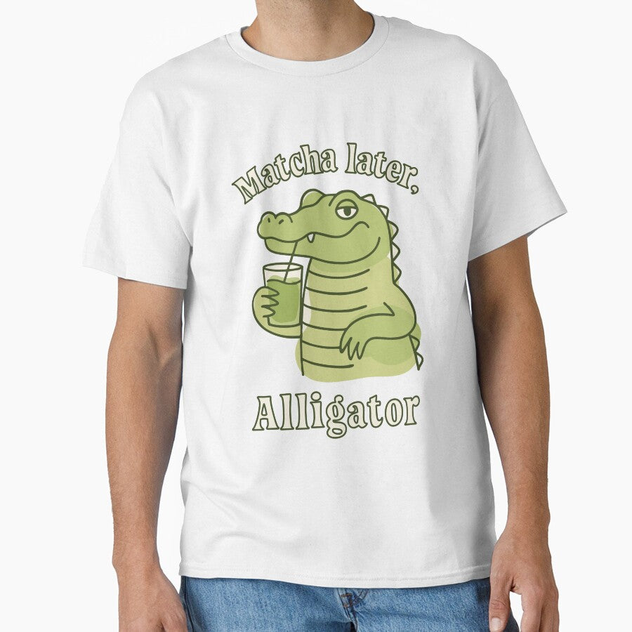 Matcha Later Alligator Funny Matcha Illustration by CreareAT