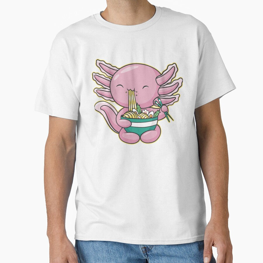 axolotl eating ramen by Jaslyndizon