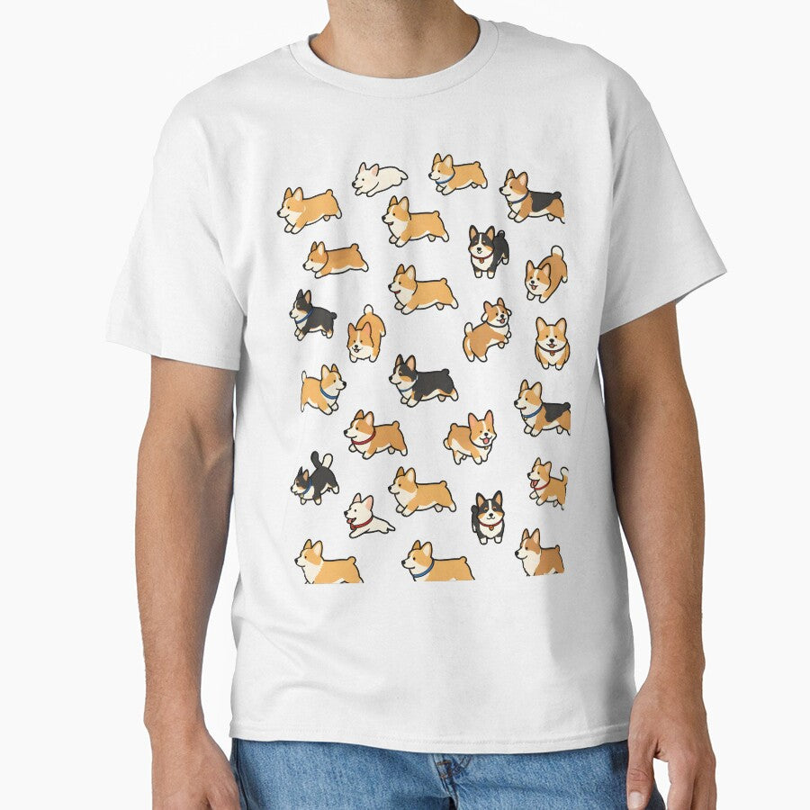 Cute Corgi Butt and Zoomies Clean Sticker Sheet by Dhenin Studio