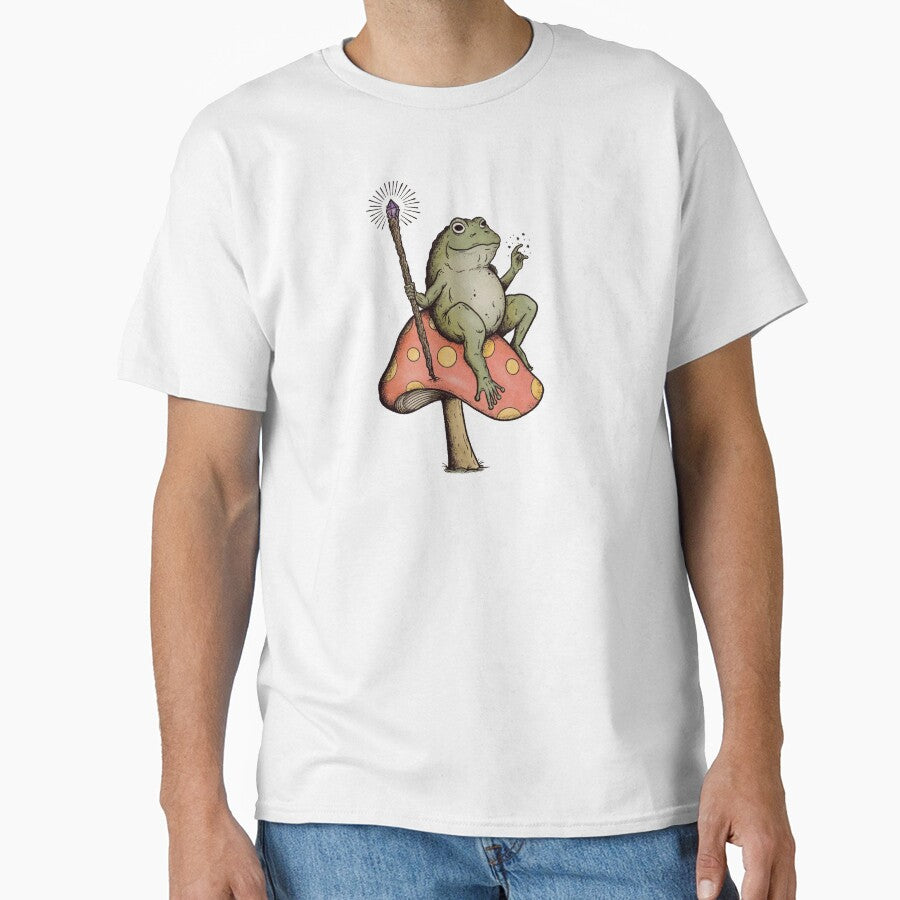 magical wizard frog on mushroom by pnkrose