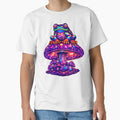 Psychedelic Frog on Magic Mushroom – Trippy Neon Cosmic Frog Illustration by RustedToad