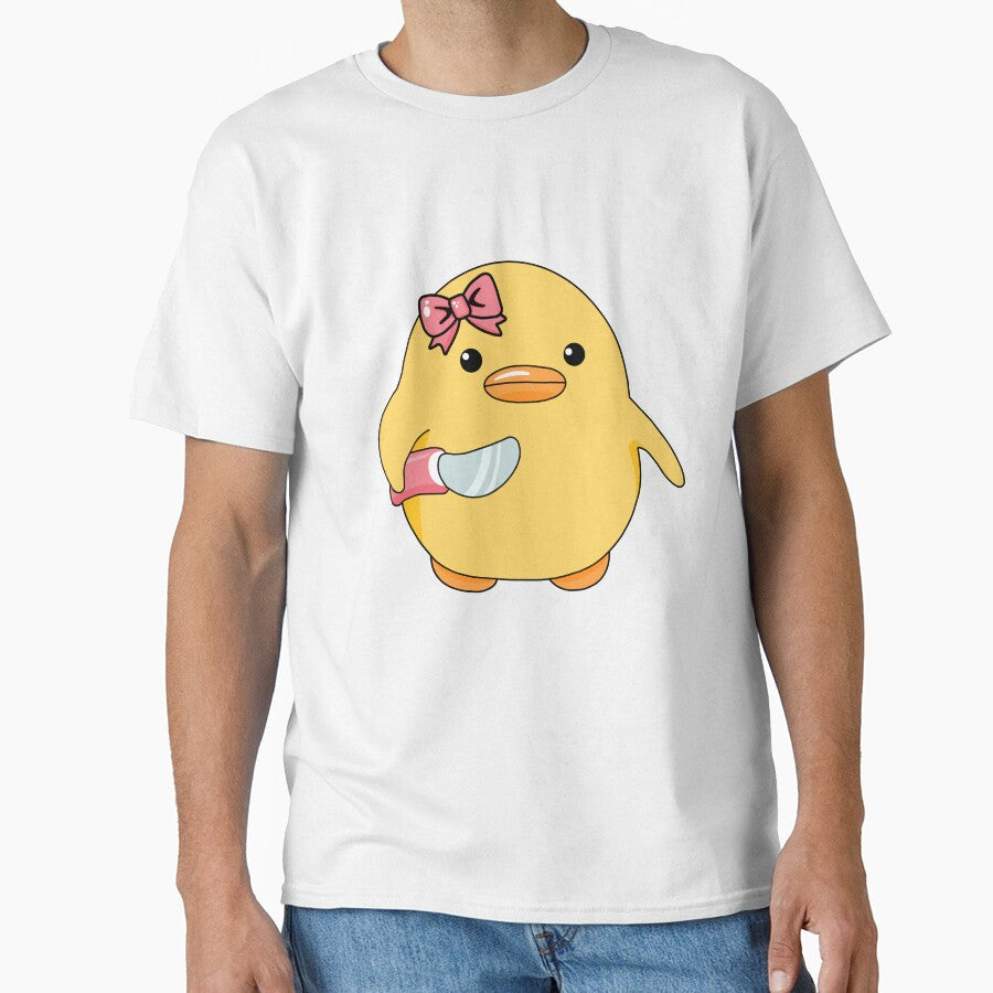 Angry little duckling with a knife and hair bow by SamyraPereira