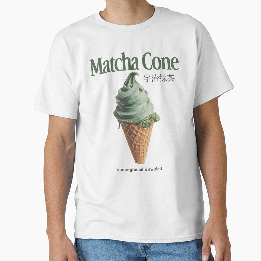 Matcha Soft Serve Ice Cream Cone Aesthetic by trajeado14