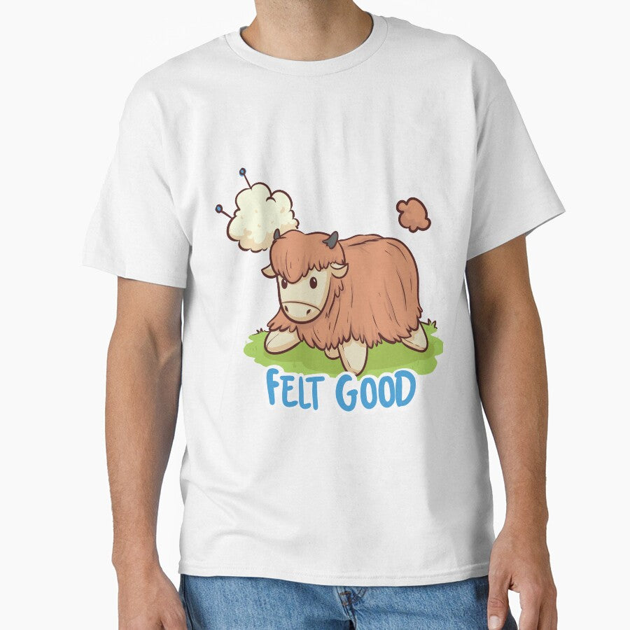 Felt Good, highland cow shirt by Lozzaarts