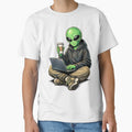 Coffee & Laptop Alien – Productive Creative Lifestyle Aesthetic Art by ColorSplash123