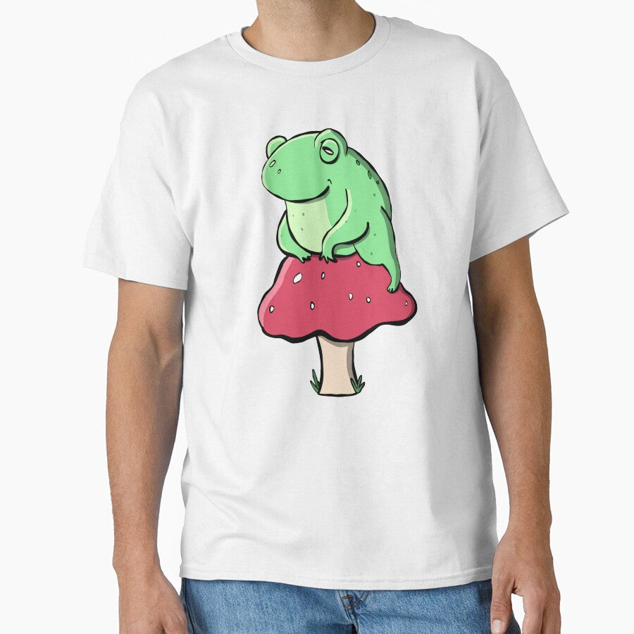 Frog On A Toadstool Funny Frog Lovers by brodyquixote