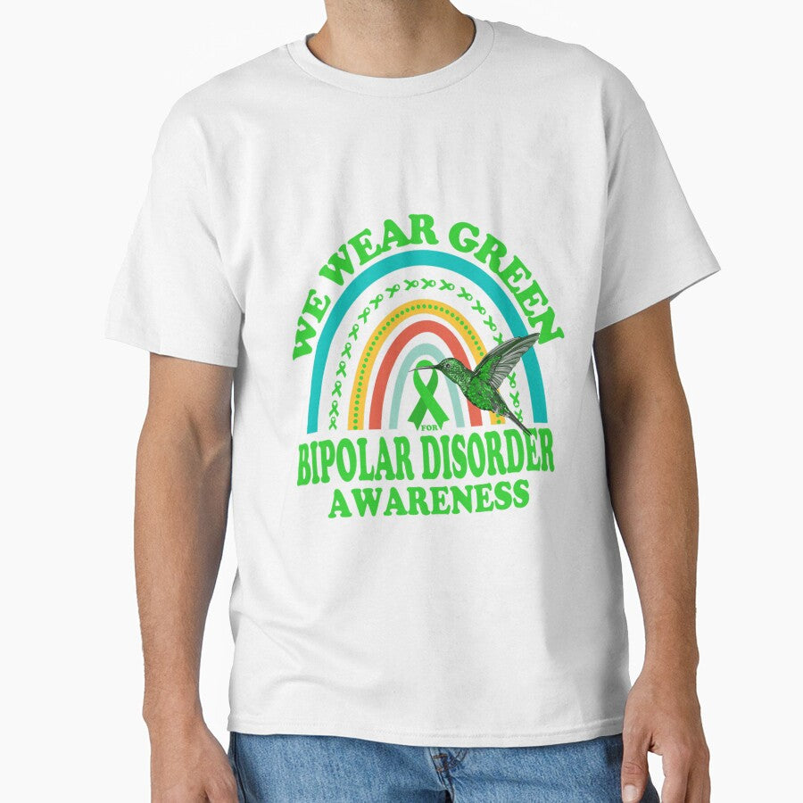 Hummingbird We Wear Green for Bipolar Disorder Mental Health by EdwardSamuels