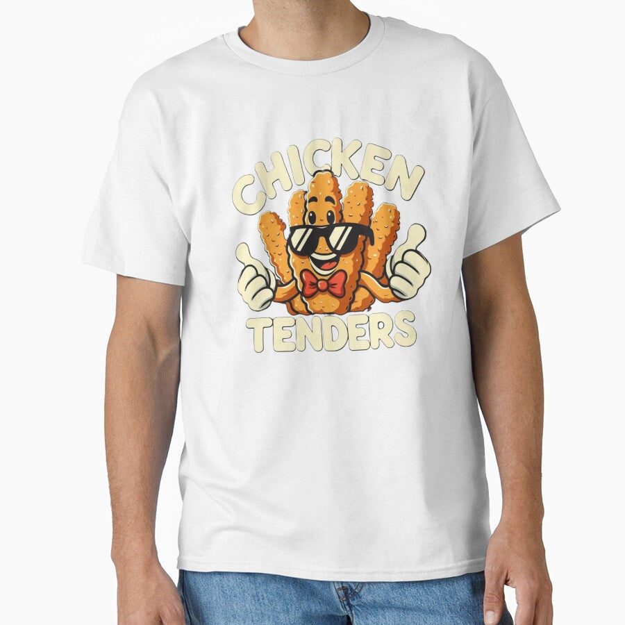 Cool Chicken Tenders Cartoon Mascot Distressed Retro Art by Zoo-Moo