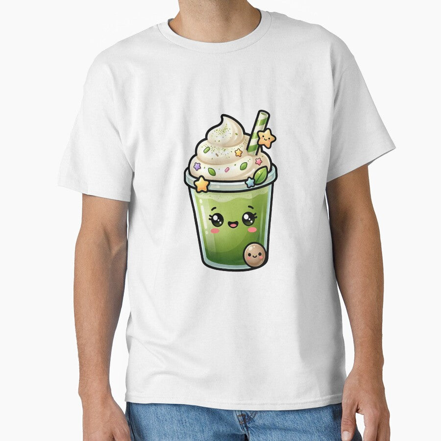 Cute Matcha Milkshake Kawaii Japanese Café Aesthetic Design by BobaBunny76