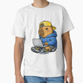 Cute Remote Work Capybara Using Laptop – Kawaii Digital Nomad Capybara Embroidered Patch Style by ColorSplash123