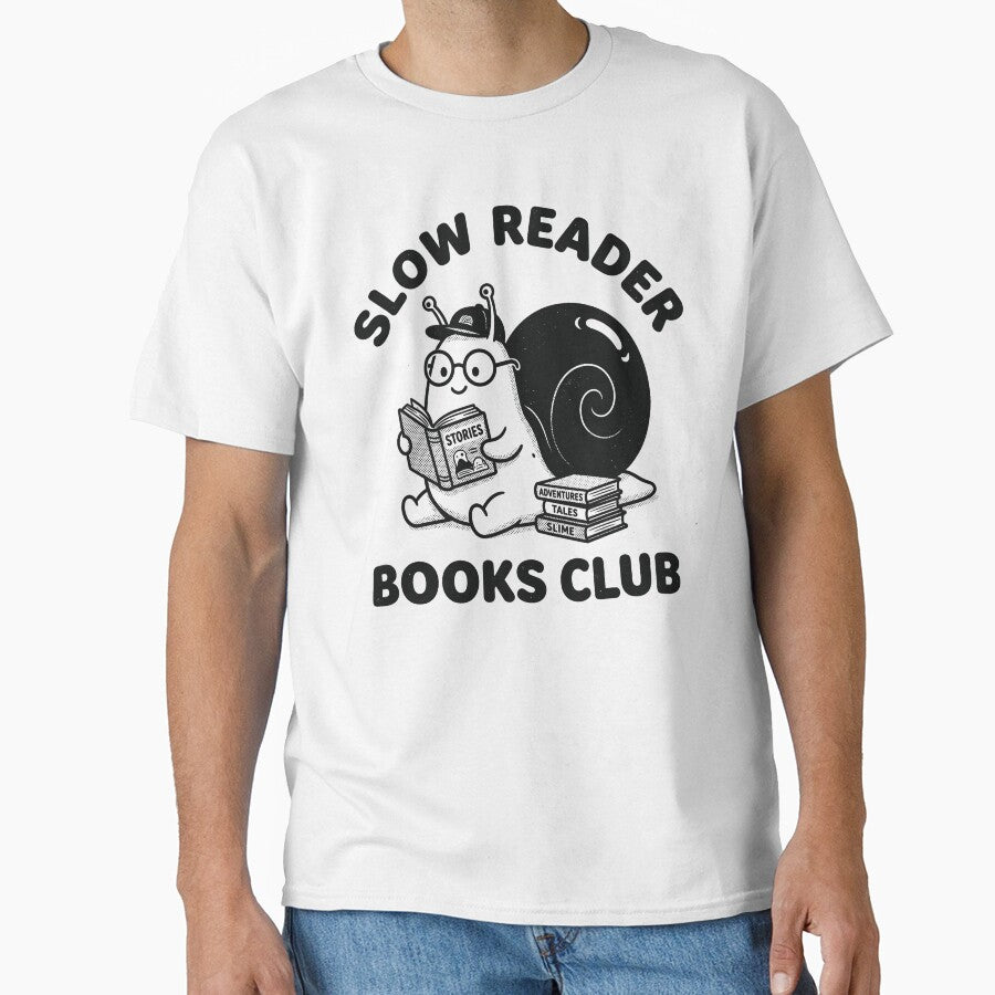 Slow Reader Books Club Funny Snail Reader Retro Art by AdyKurniawan