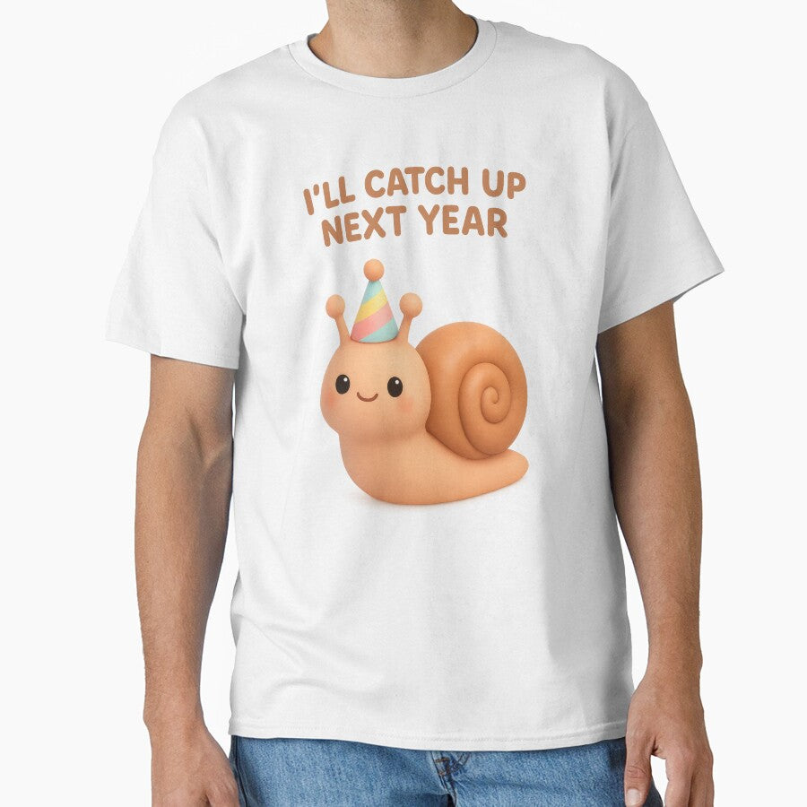 Cute Slow But Optimistic Snail Party Hat - I'll Catch Up Next Year | New Year Celebration by Moons Studio