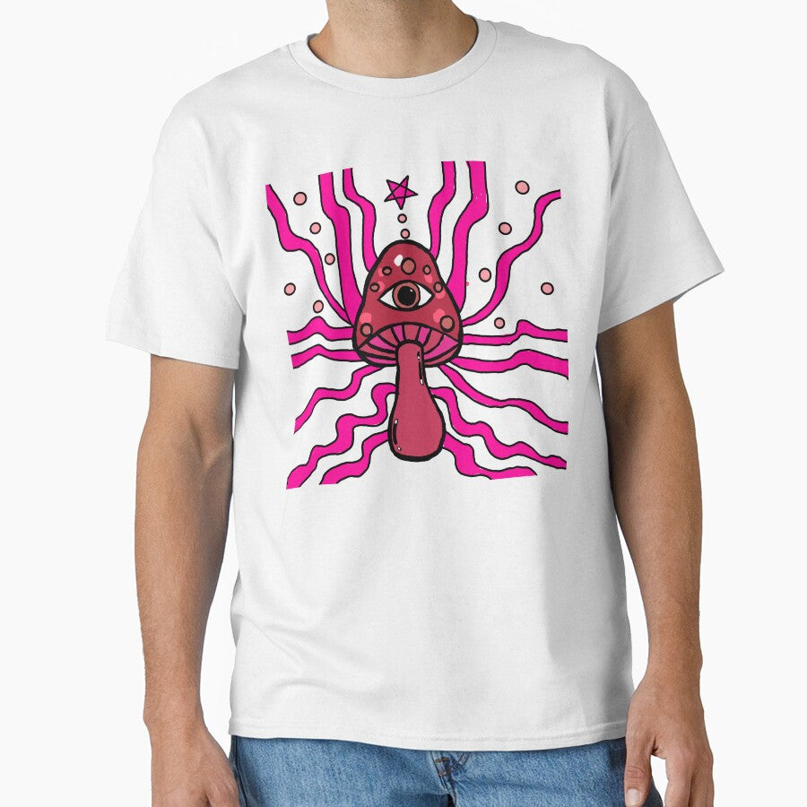 Pink shroom trippy art by Nicca-