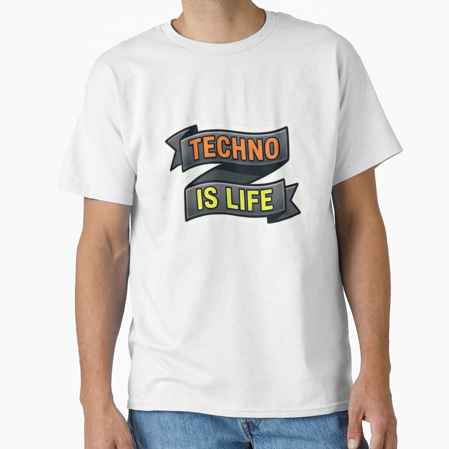 Techno Is Life Ribbon Banner - Rave Culture Quote by PixelsTelas