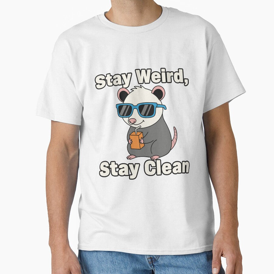 Stay Weird Stay Clean Sober Opossum by Snout & Shout.