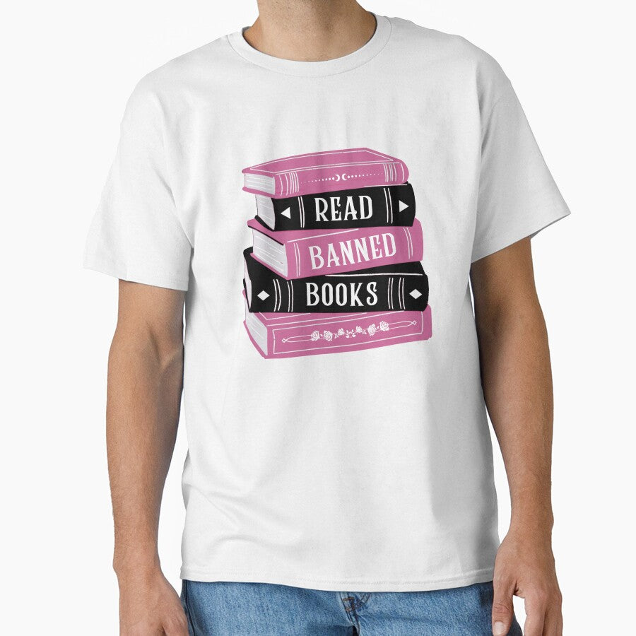 Read Banned Books Book Stack / Pile Pink by Taiga-Design