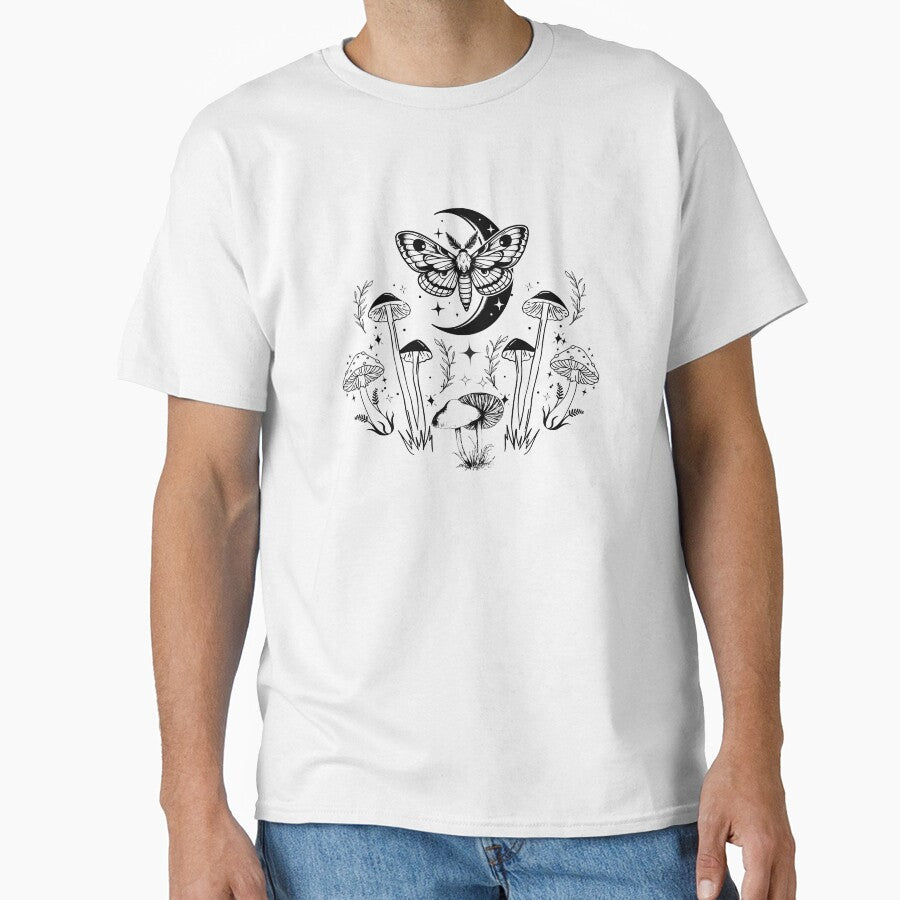 Lispe Mushrooms Moth and Moon by Lispe-Designs