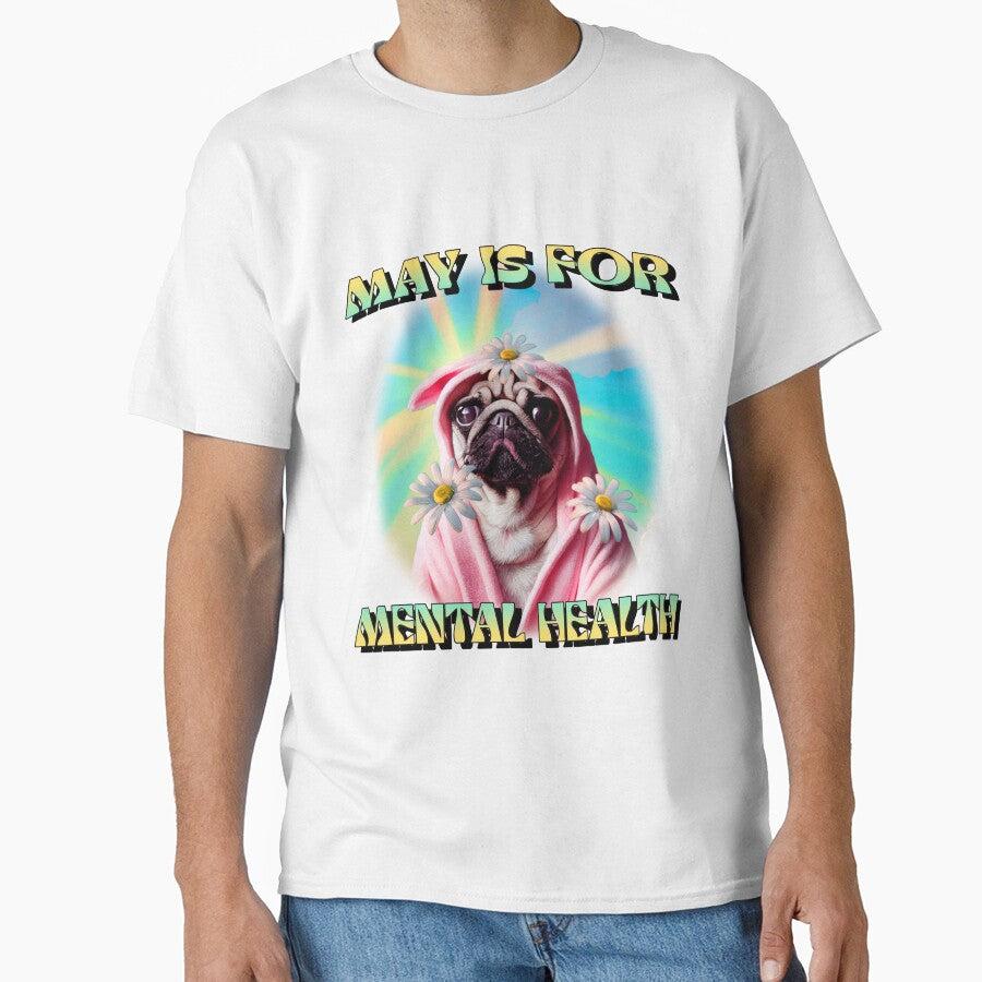 May Is for Mental Health Cute Puppy by Winter--Flowers