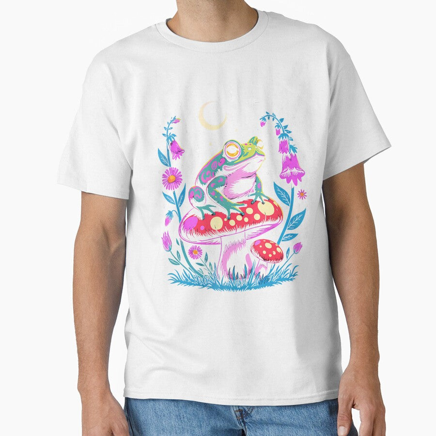 Floral And Frog Sitting On Mushroom by AngelaSandra