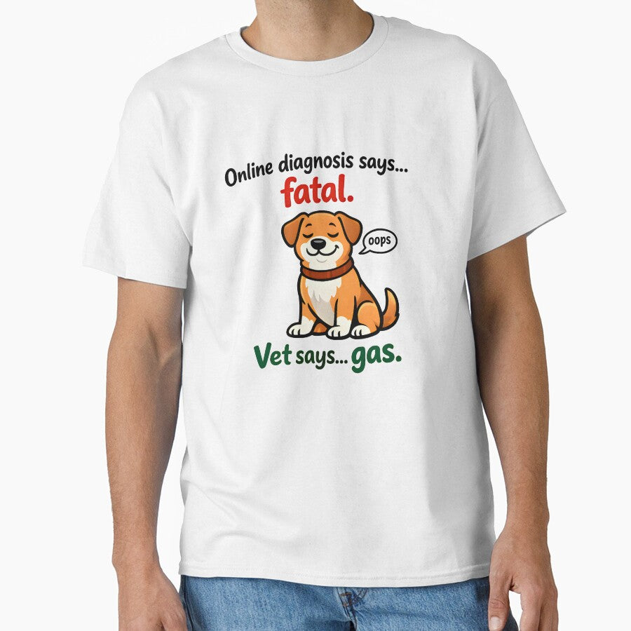 Online Diagnosis Says Fatal – Funny Veterinary Dog Humor Design by Bettybee00