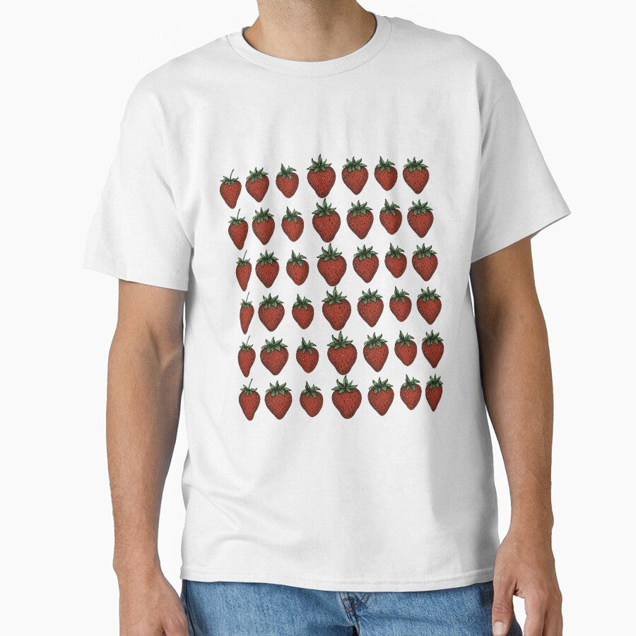 Vintage Strawberry Pattern – Hand-Drawn Retro Fruit Illustration by JERUK POPSICLE