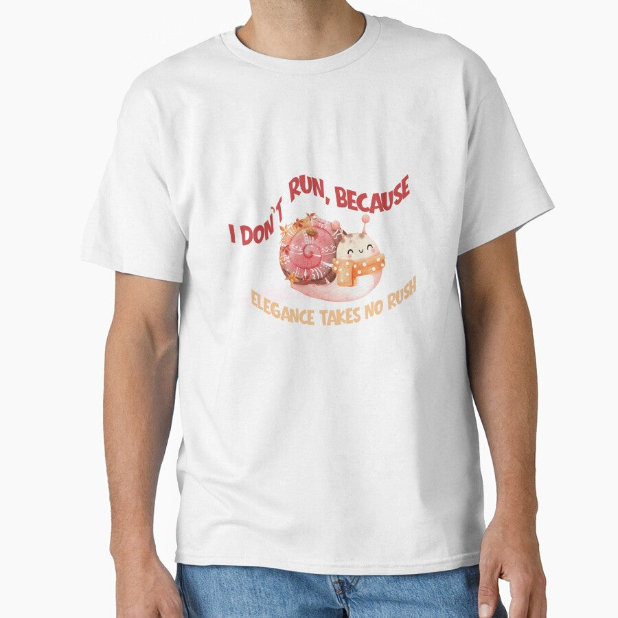 “Snail in Fall Sweatshirt — ‘I Don’t Run, Because Elegance Takes No Rush’ by clickandmagic