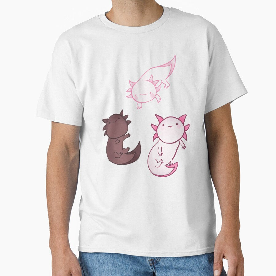 Cute happy axolotls having fun by Mayarart