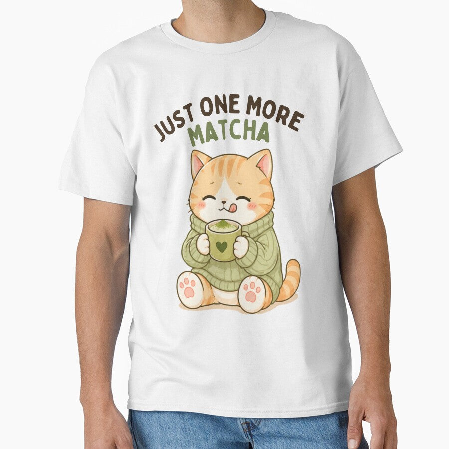 Just One More Matcha Cat | Cute Kawaii Aesthetic | Funny Cozy Mood Design by The Mood Index