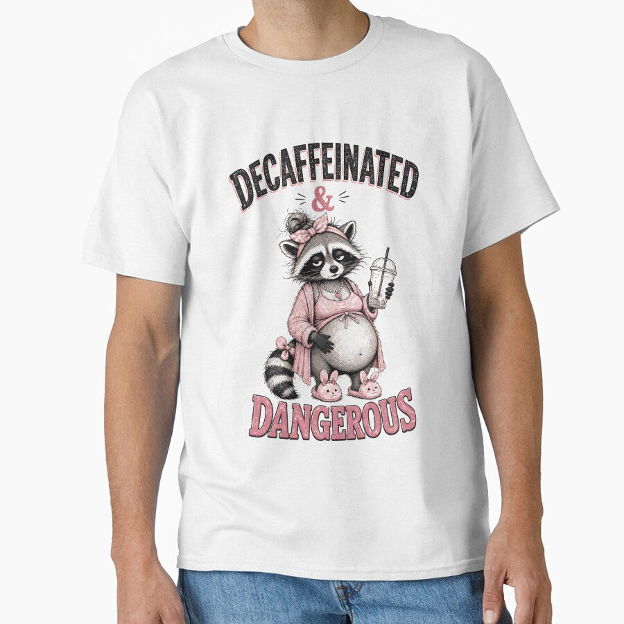 Pregnant Girl Summer Funny Decaffeinated Feral Raccoon Mom by DesignsByAnett