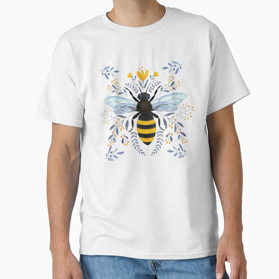 Gothic Bee Botanical Folk Art by CottonandQuill