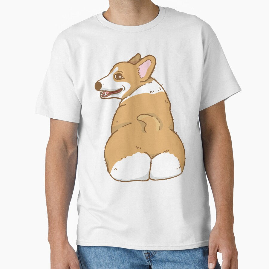 Cute and Funny Orange and White Corgi Butt Drawing by LionessLove