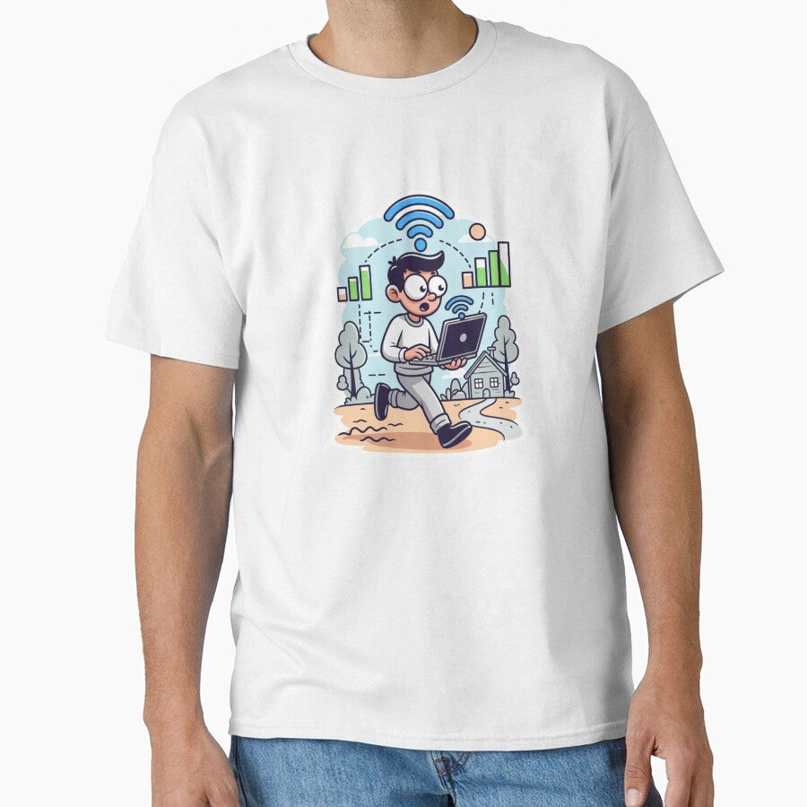 Searching for WiFi Remote Work Digital Nomad Funny Laptop Design by ZYNORAworld