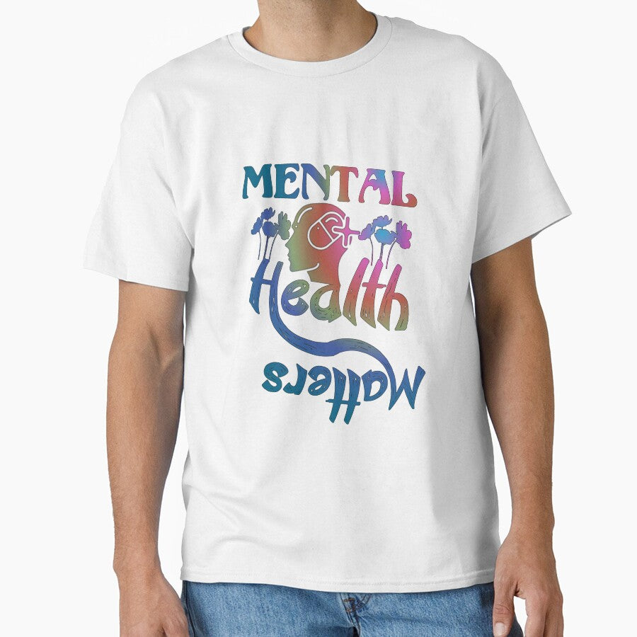 Mental health matters, colorful original slogan,, by Chakilogy