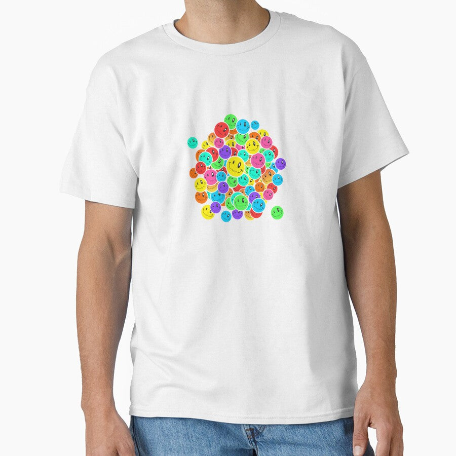 Colorful Smiley Face Pattern – Retro Happy Vibes Design by Vextura