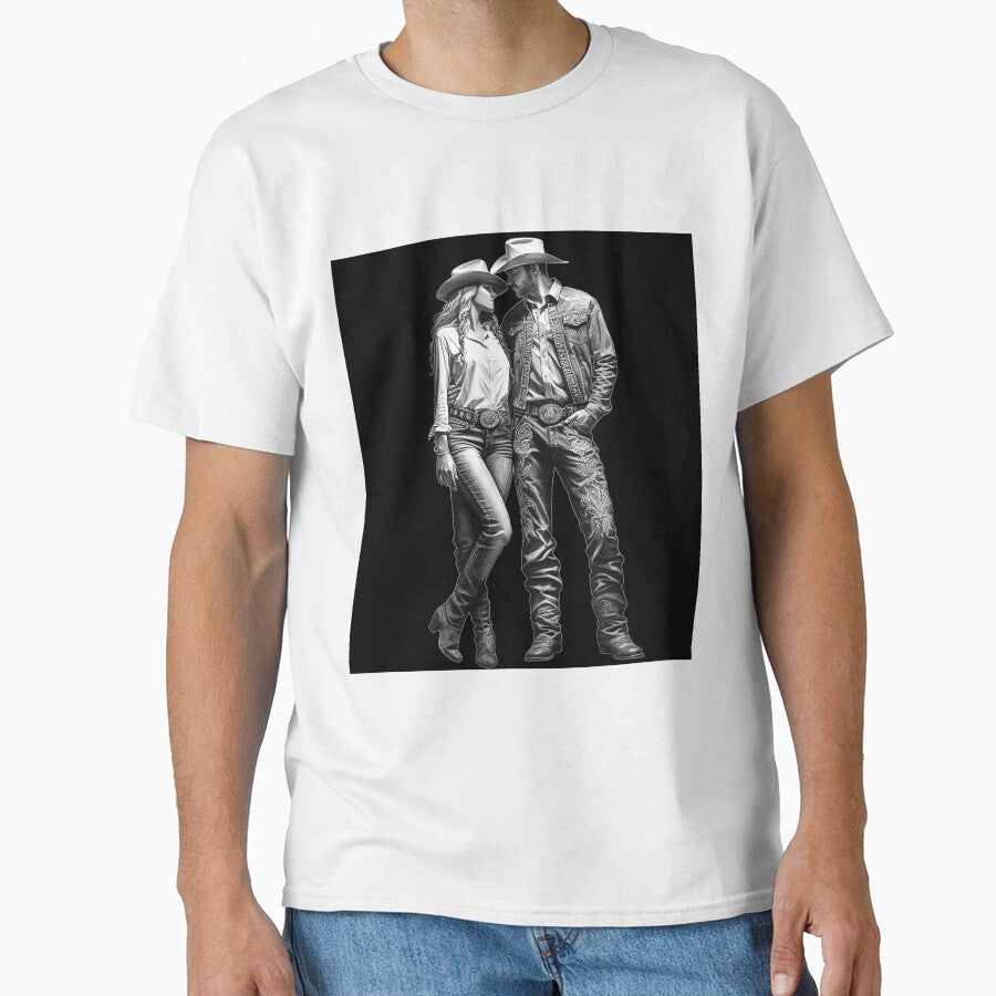 Black and White Western Cowboy Couple Country Romance by inkoutninja