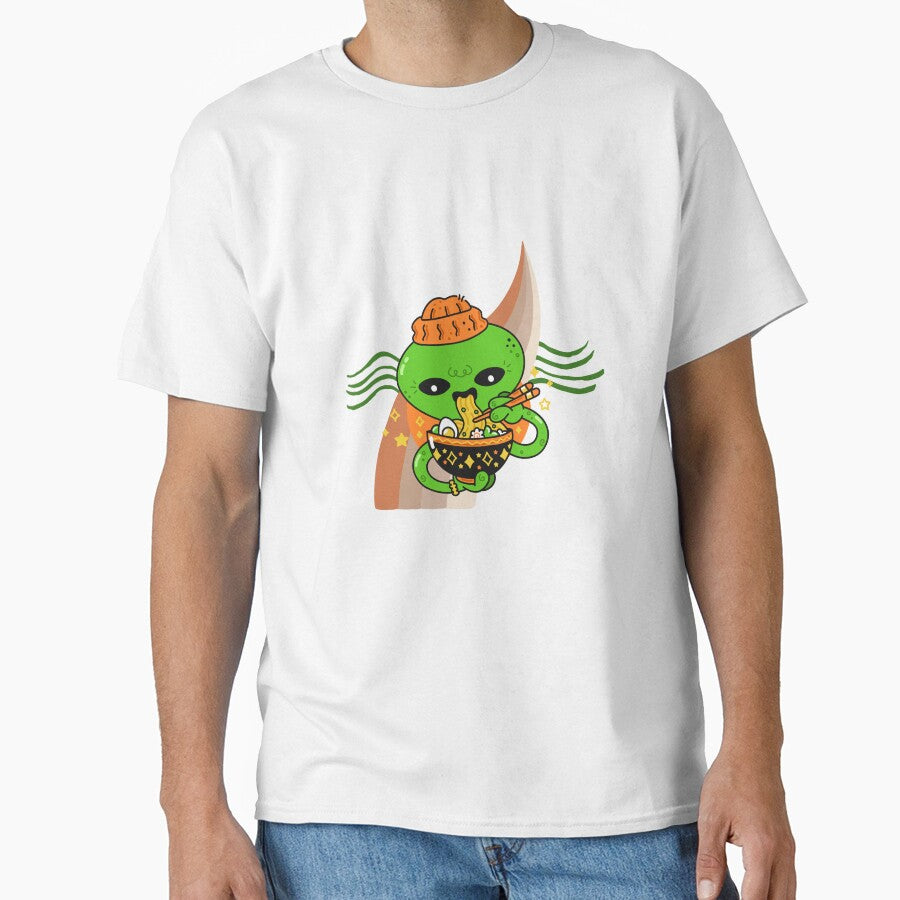 Cute alien eating ramen by jpn insprd